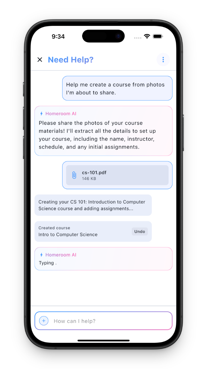 AI automatically creating course assignments from syllabus